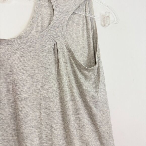 ATHLETA Ribbed Drapey Knit Tank Top M Light Heather Gray Tunic EUC B9 - Picture 3 of 5